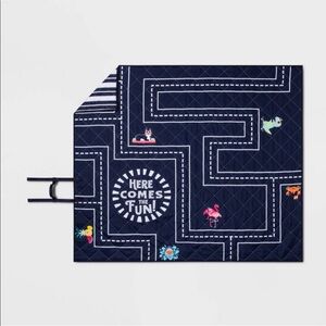 NWT sun squad printed picnic blanket race car theme 2-4 people 72”x60”